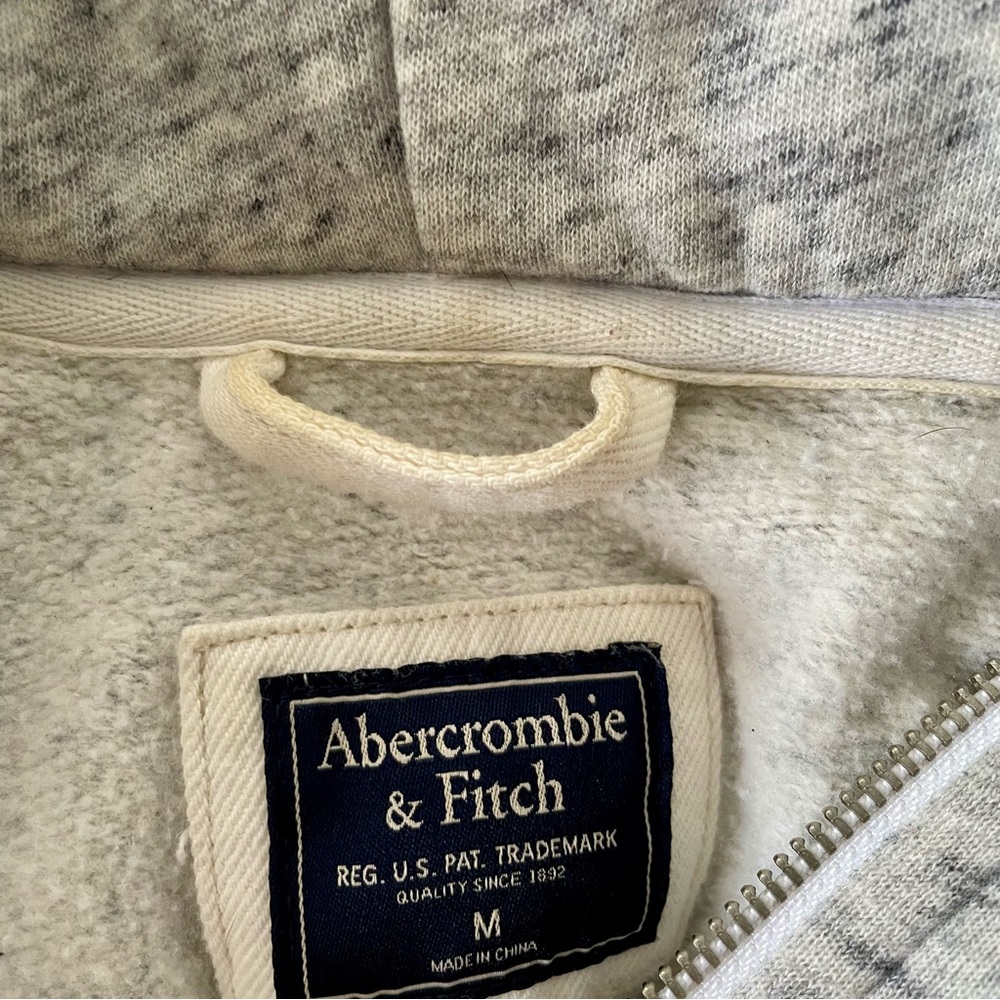 Abercrombie & Fitch Cream and Gray Jacket - Y2K A&F preppy casual festival cute - Picture 6 of 6